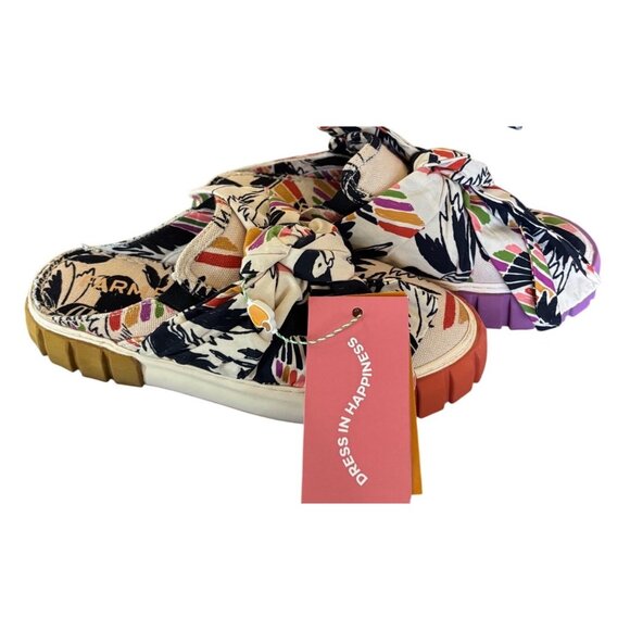 Farm Rio Bananatic Platform Mule Sneaker Bow Tie Size 7 New In Box - Picture 4 of 11